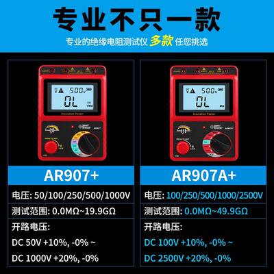兆AR电3125数字绝缘电阻测试仪 希玛接地阻表希玛摇表高精度500V0