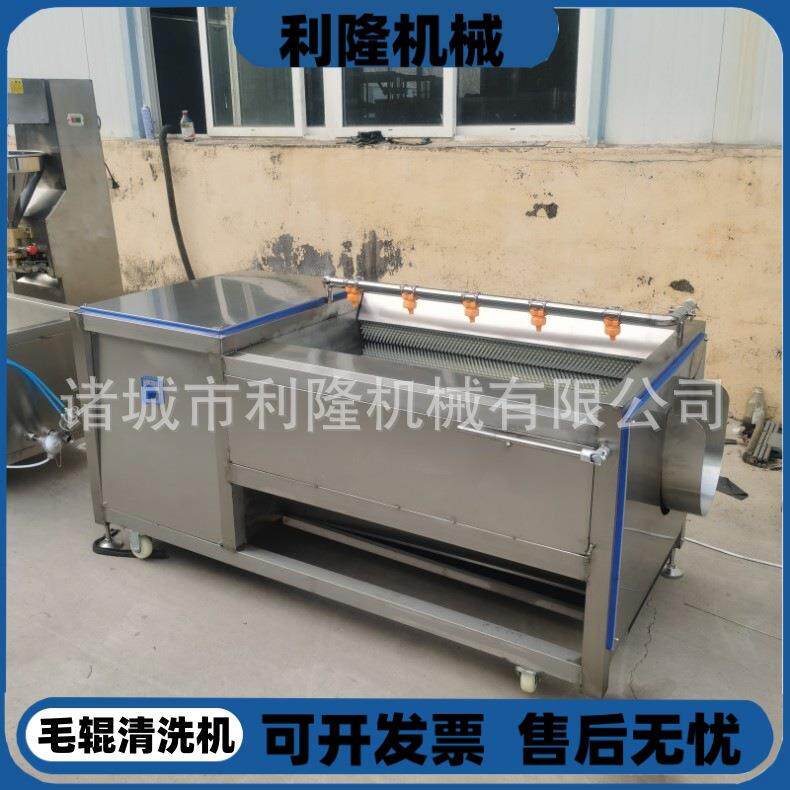 多功能毛刷辊清洗机芋头土豆自动清洗脱皮机烧毛羊头羊蹄洗黑炭