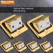 弹起式 一二三位单双口光纤SC地插座6类网络宽带光千LC耦合器地插