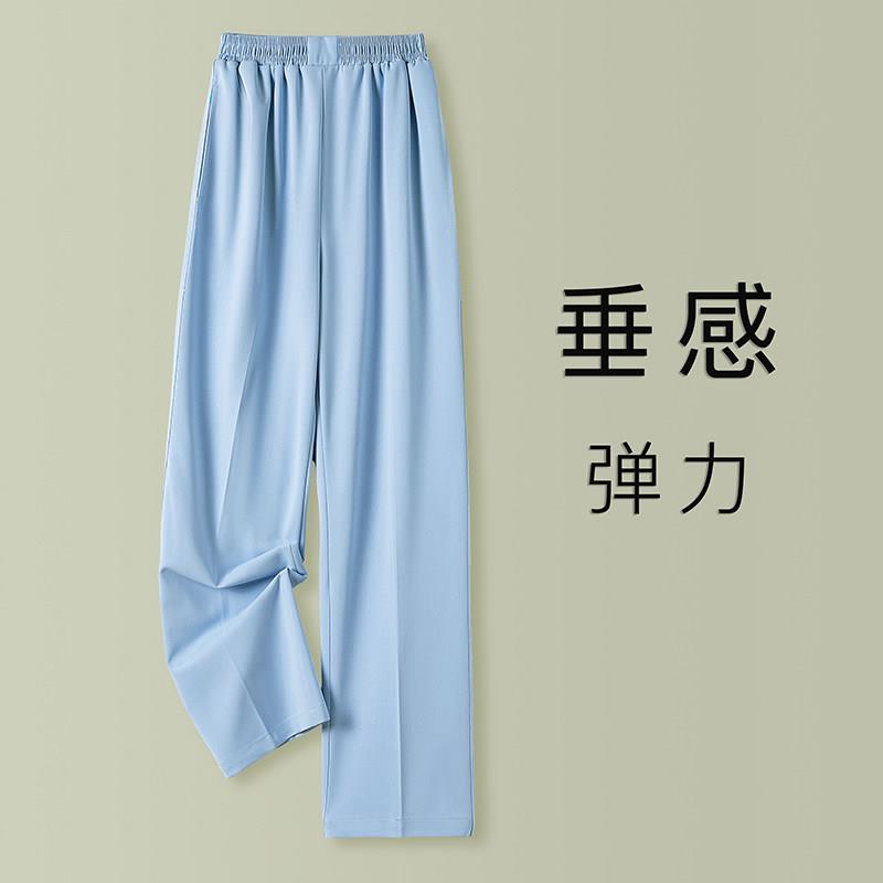 弹力护士裤女款白色蓝色抗皱垂感长裤医护制服裤子松紧腰工作裤薄