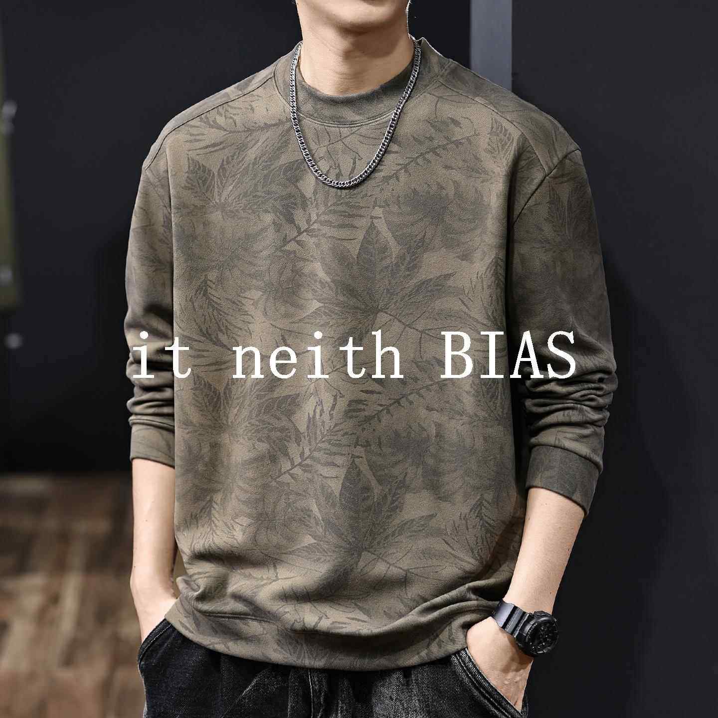 it neith BIAS290g美式提花长袖T恤男2025秋季新款重磅卫衣打底衫