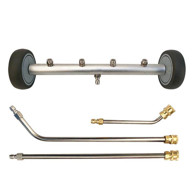 16英寸4000psi升级轮宽封闭轮毂3根加长杆两用洗地车底清洁清洗机