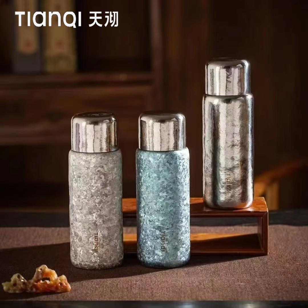 天沏闲庭纯钛保温杯闷茶杯全钛双层户外可携式水壶泡茶杯钛杯礼盒