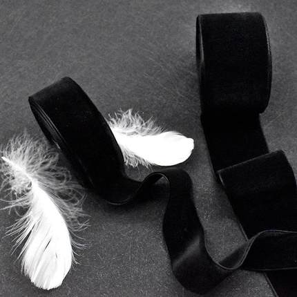 双天鹅绒面带单面绒带弹力丝绒带品植质绒JAH高带双面绒现货