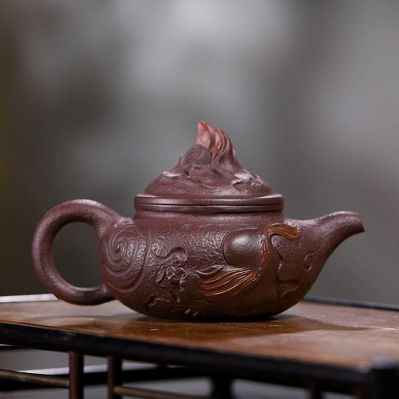 宜兴紫砂壶名家手工制作原矿紫泥祥瑞仿古壶泡茶壶冲茶器茶具