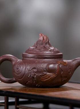 宜兴紫砂壶名家手工制作原矿紫泥祥瑞仿古壶泡茶壶冲茶器茶具