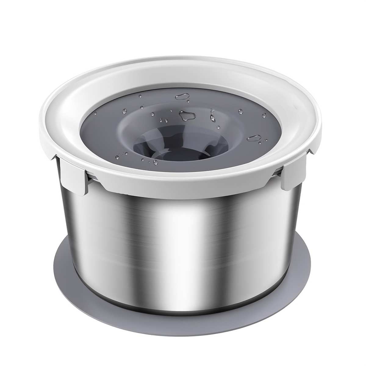 2.2L狗饮水碗无泄漏不锈钢狗碗慢饮水器大型狗用防泄漏狗饮水碗