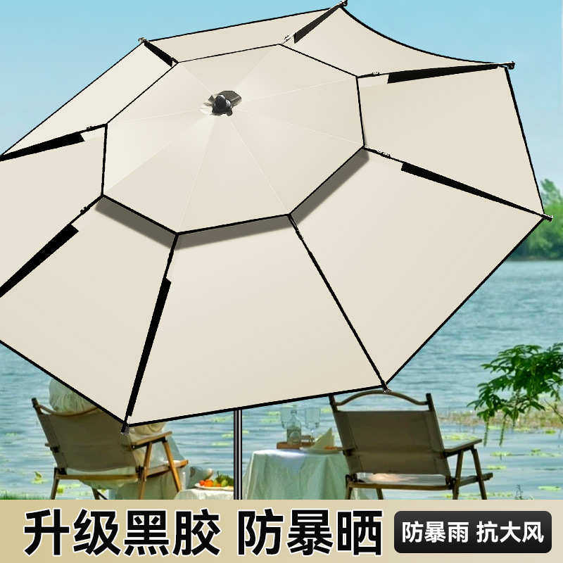 新款钓鱼专用伞加厚钓伞万向双层遮阳伞摆摊防晒户外防雨加固加