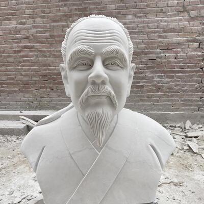 汉白玉石雕半身像校园人物名人肖像伟人石像雕塑胸像公园手工雕刻