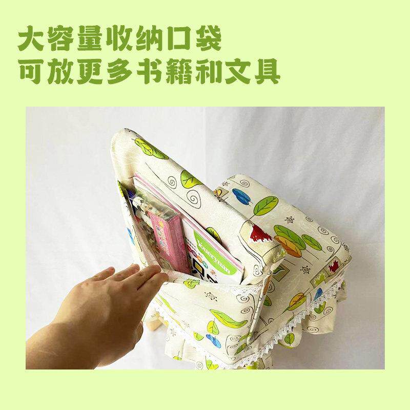 幼儿园椅背套装小椅子家庭座椅套罩加椅垫连体收纳袋定制格子布艺