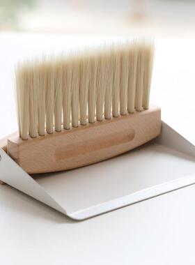 J6DA迷你桌面小扫把簸箕清洁套装榉木扫帚组合刷子垃圾铲儿童