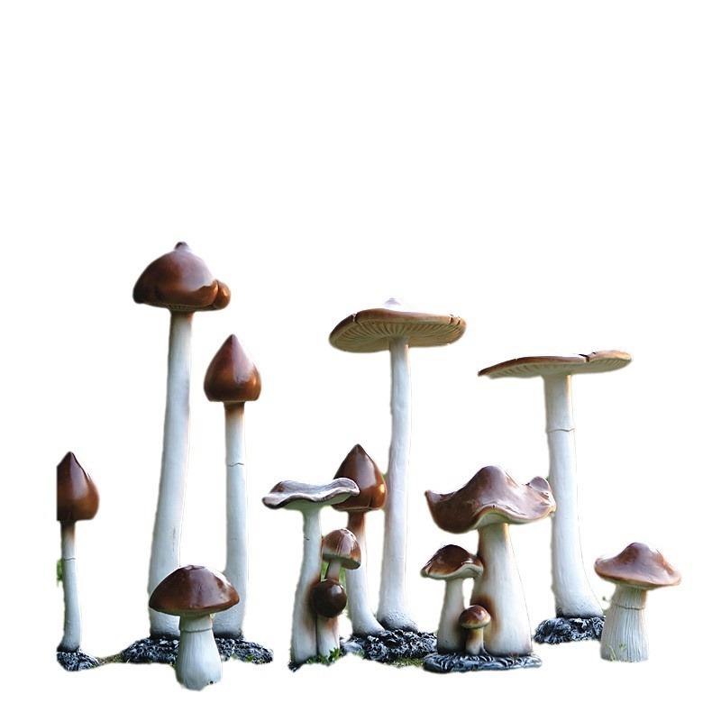 户外仿真蘑菇摆件玻璃钢草坪庭院美陈园林景观雕塑树脂玻璃钢雕塑