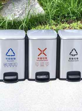 垃锈室内CLF20A脚踏分类大圾不桶缓降脚踏桶酒店家用垃圾桶客钢厅