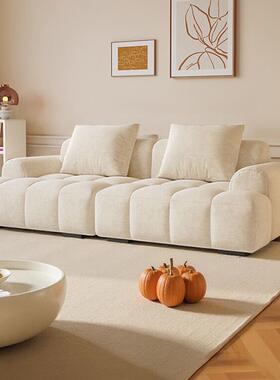 奶油风泡芙沙发用AUR家客厅大小户型屋公寓出租新简款约直排布艺