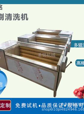 大型黄豆绿豆喷淋式清洗机 大功率毛刷清洗机 柑橘滚筒清洗机