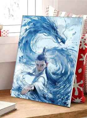 新款哪2之魔童DQR闹海字油画d数iy手工填色烯解压敖丙丙吒送礼国
