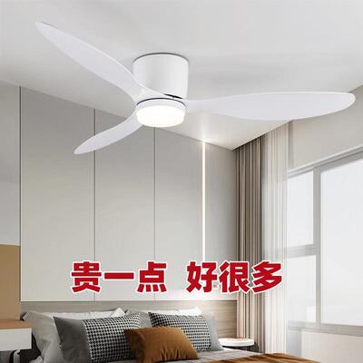 2025吸顶吊扇灯北欧超薄风扇灯餐厅家用简约带电风扇吊灯无灯跨境