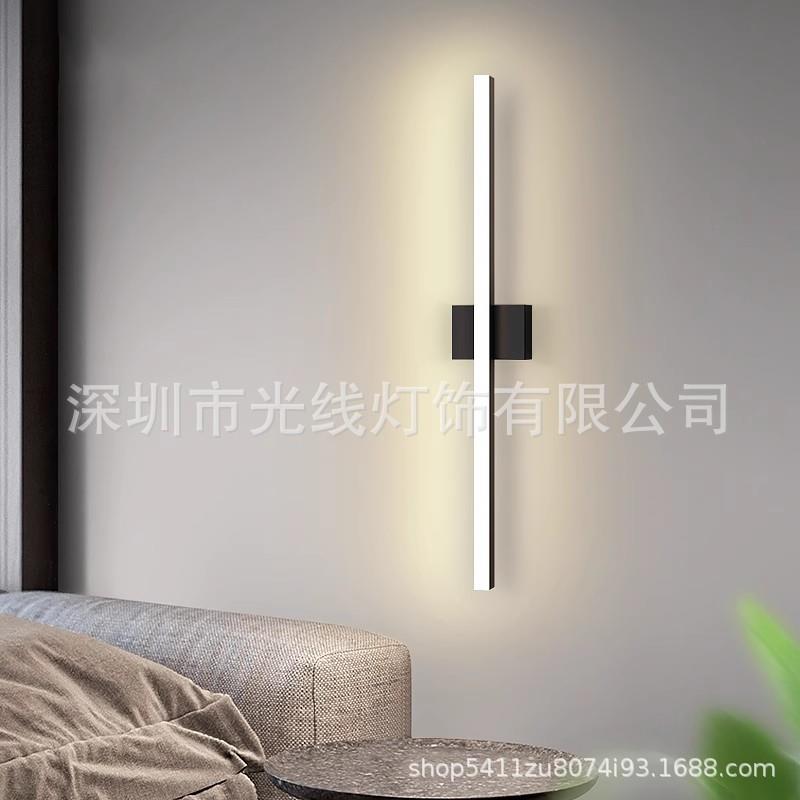壁灯铝厅背景卧克室床头走廊亚客力单双GX-018管方管材线条灯可调