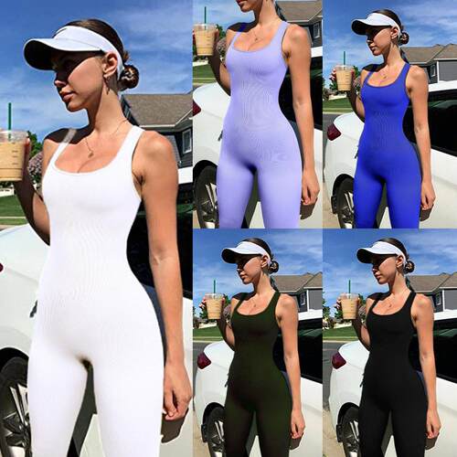 Strap vest, tight fitting jumpsuit, yoga fitness jumpsuit