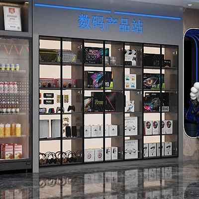 电竞外设展示柜网咖收纳柜零食柜手办模型陈列货架储物柜支持定制