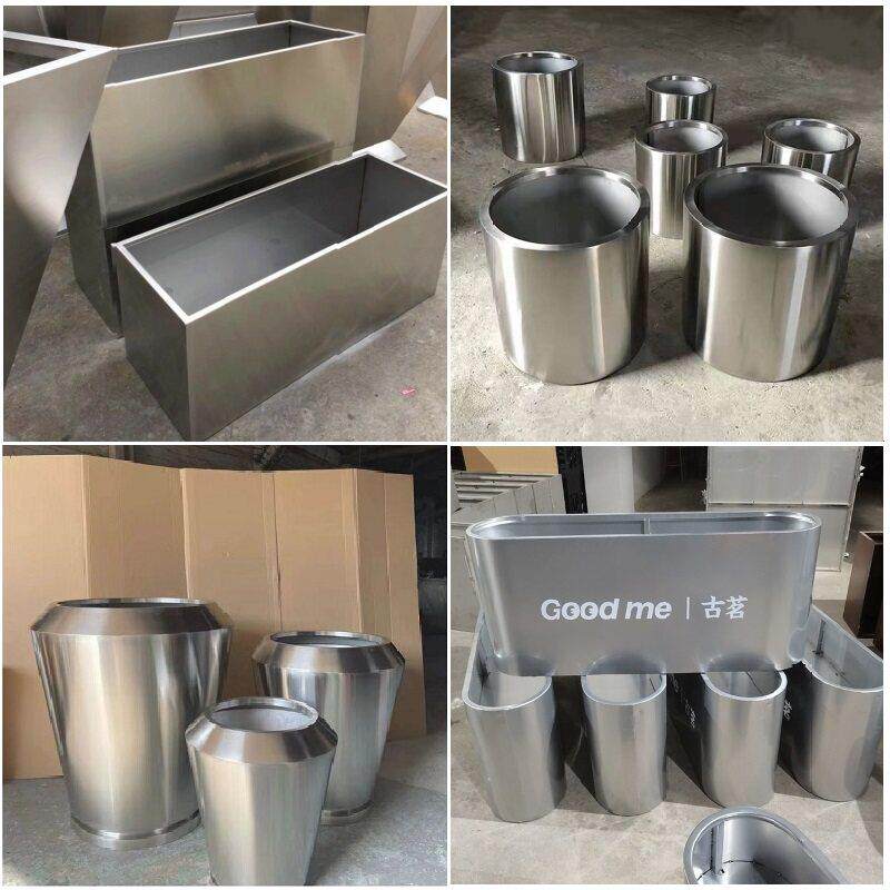 户外不锈钢花箱铁艺花盆隔断室外摆花坛组合成品花池花钵移动花槽
