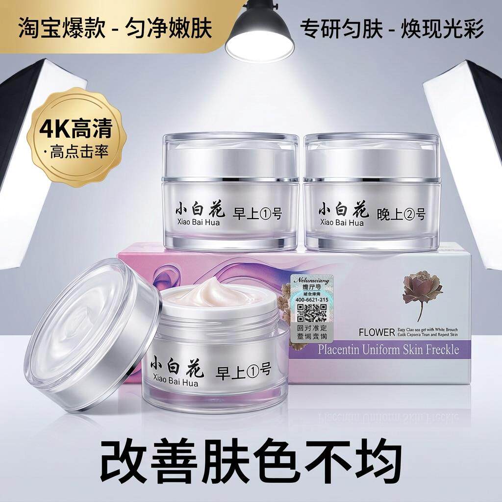 纳兰香正品雪莲小白花护肤品植物白里透红亮白日晚霜精华素