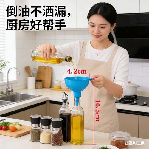 倒油免扶漏斗大口径矿泉水桶专用油壶塑料斗上14cm下4.2口径