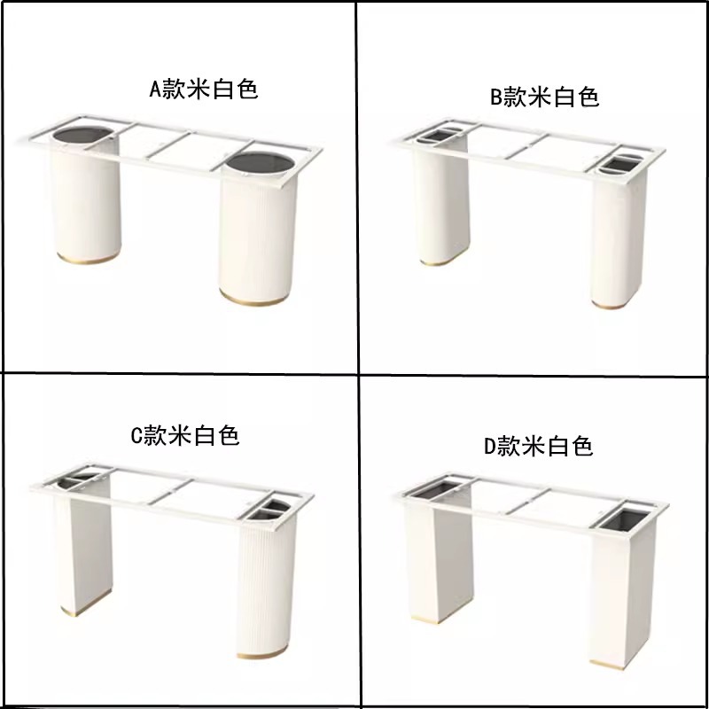 岩板桌腿铁艺支架 可定圆柱半圆椭圆餐桌茶桌大理石底座支撑桌脚