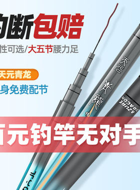 正品鱼竿黑坑19调钓鱼竿超轻超硬碳素28调台钓竿长节手杆