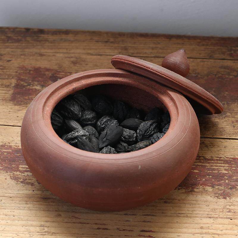 潮州手拉炭炉配件装炭炭钵带盖子保存核桃炭橄榄炭乌榄炭盛装容器
