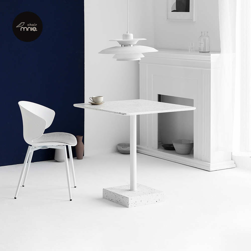 北欧水磨石餐桌现代简约家用餐厅小圆桌休闲洽谈商用圆形咖啡桌