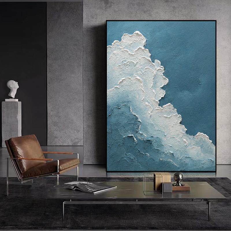 网红油高画手绘凌白级抽象大肌理画沙玄挂关装饰画客厅发背副景墙