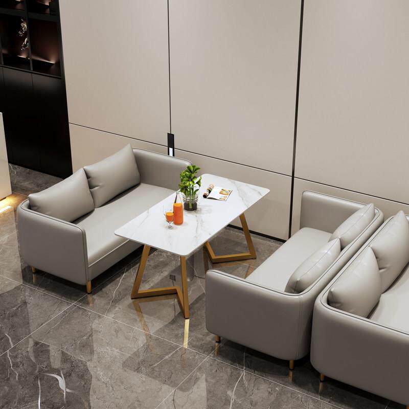 轻奢咖啡厅奶茶4S店休闲 休息区洽谈接待商用饭厅卡座沙发桌椅组