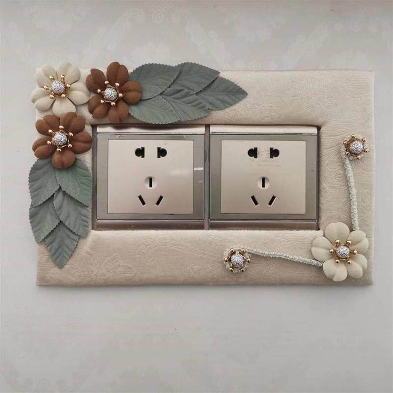 双联插座豪华欧式3d立体布艺长方形开关贴开关保护套墙壁装饰贴