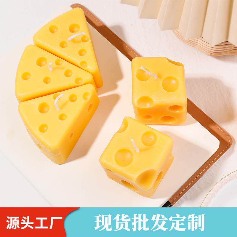 现货手工制作家居摆件香薰奶酪蜡烛拍摄道具场景装饰奶酪蜡烛