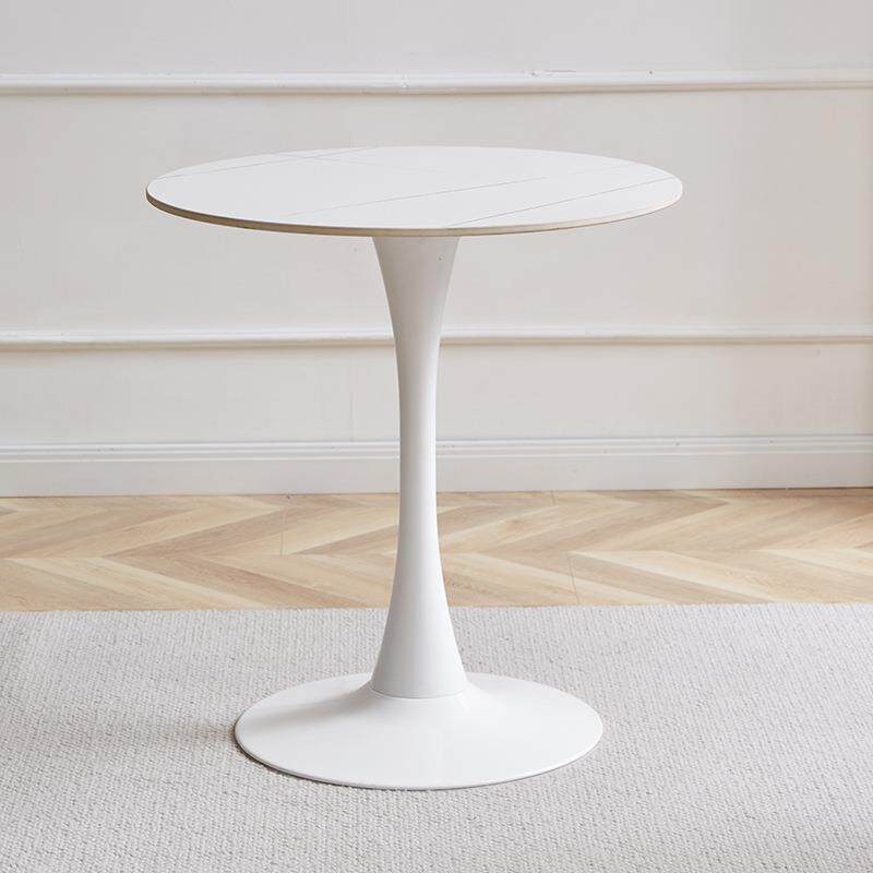 欧式桌子岩版圆形桌甜品店餐桌饭店家用简约前台洽谈简易会议圆桌