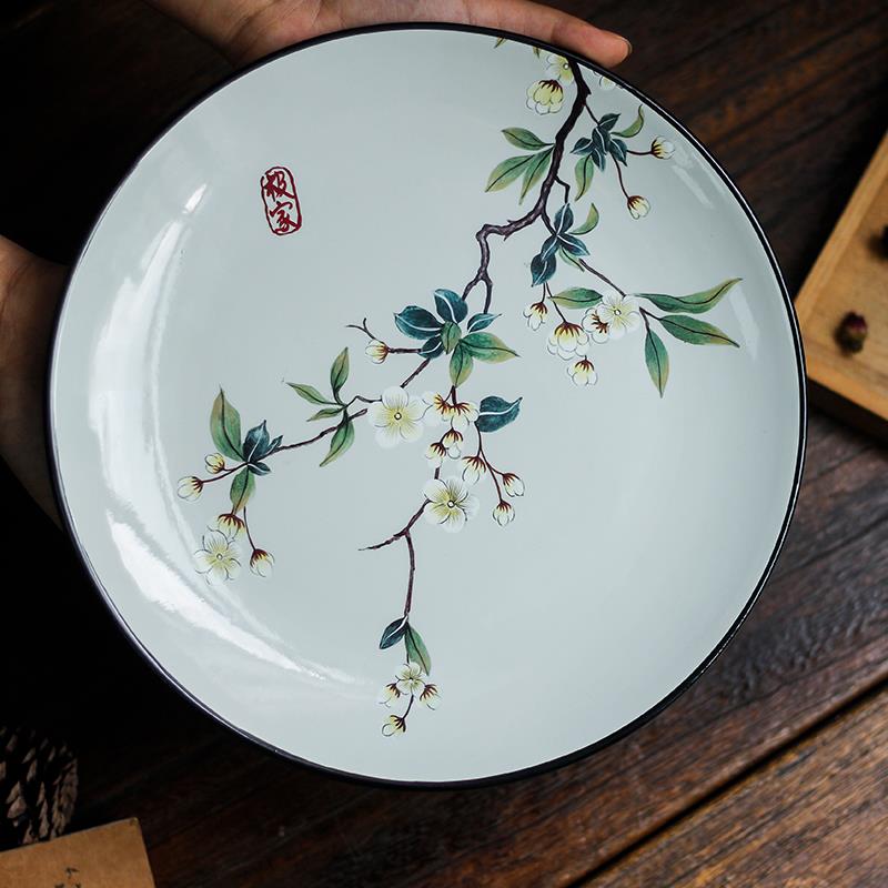 新款式赏盘盘陶瓷装饰盘子客厅摆盘中坐盘摆件圆盘家用瓷挂盘墙支