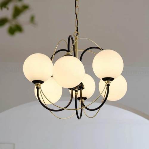 新款直销法式复古餐厅吊灯中古黑金包豪斯魔豆新款卧室书房客厅设