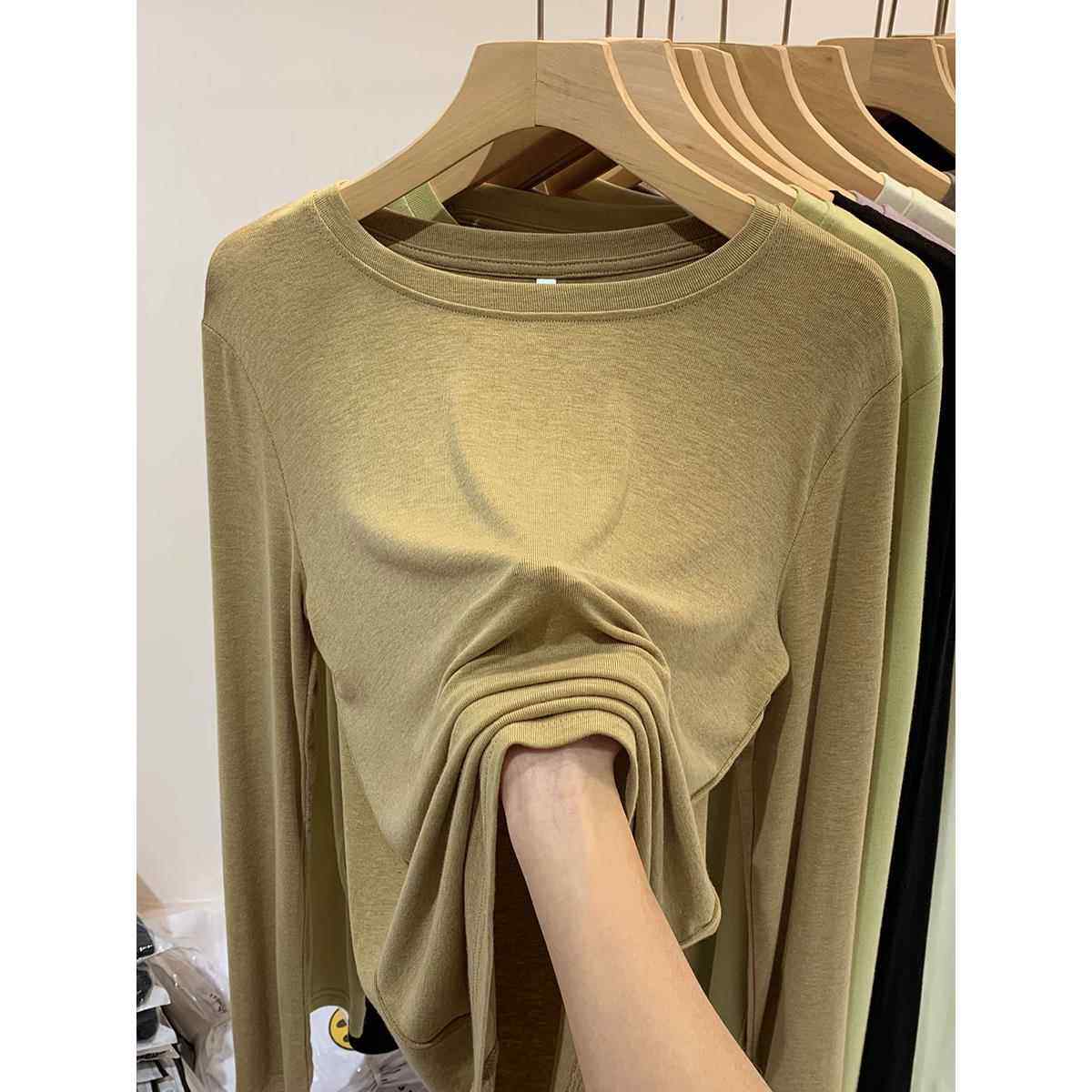 面膜T色长袖T恤女春秋春季宽松百搭打底衫叠穿内搭上衣0118w,女装/女士精品,T恤,淘宝优惠券,粉丝福利购,淘宝优惠卷