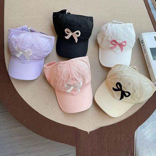 Kids Bow Hat - Sweet Embroidered Baseball Cap