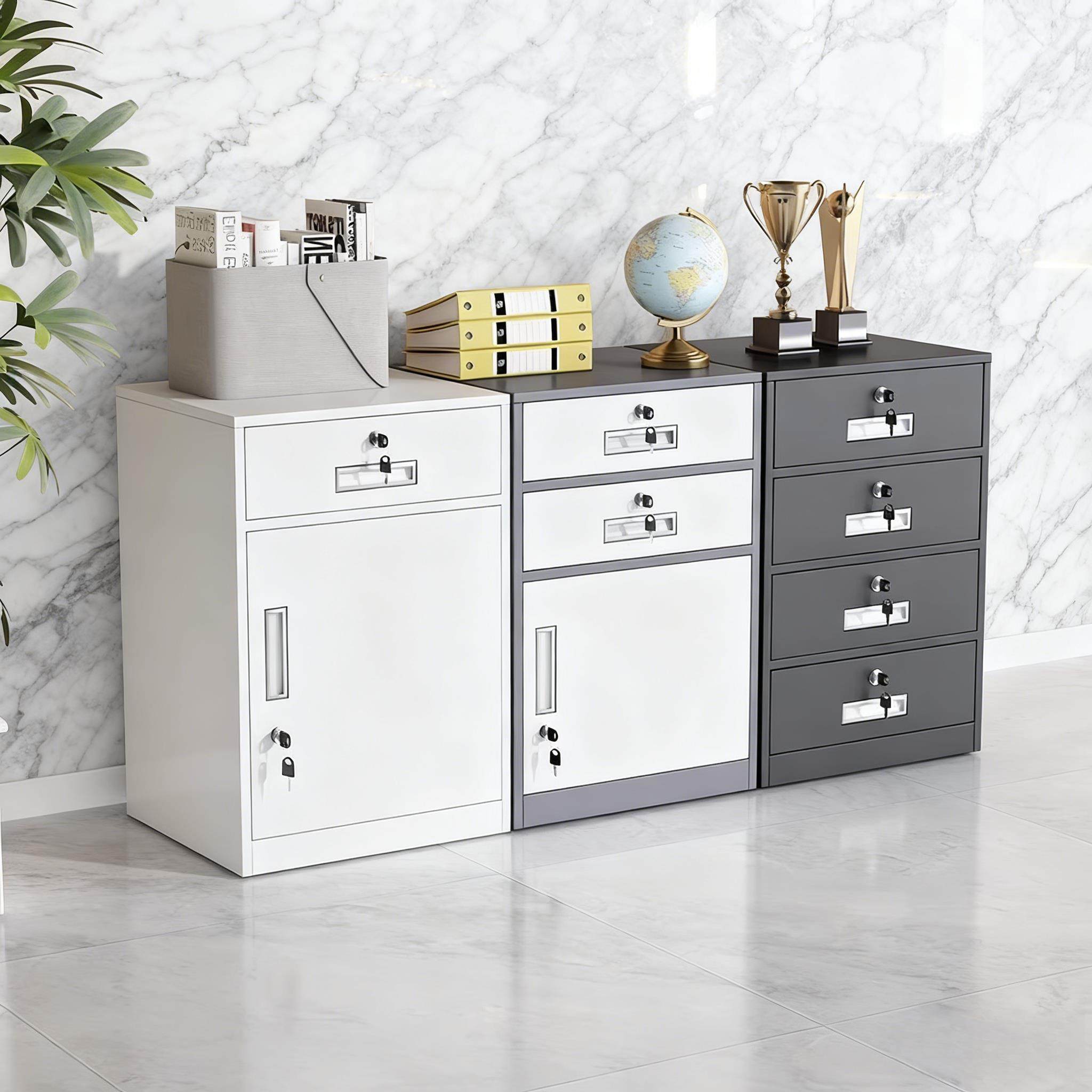 铁皮文件柜密码矮柜办公室桌下活动抽屉柜资料收纳带锁储物小柜子,商业/办公家具,办公储物柜,淘宝优惠券,粉丝福利购,淘宝优惠卷