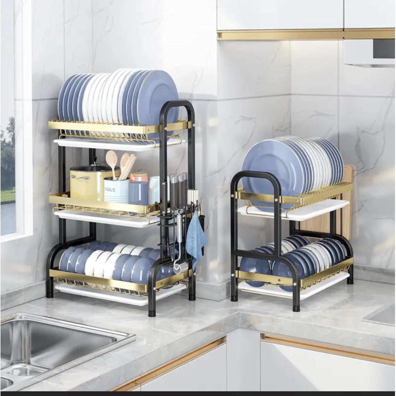 厨房置物架碗盘收纳架多功能放碗架家用沥水碗碟架碗筷收纳盒碗柜