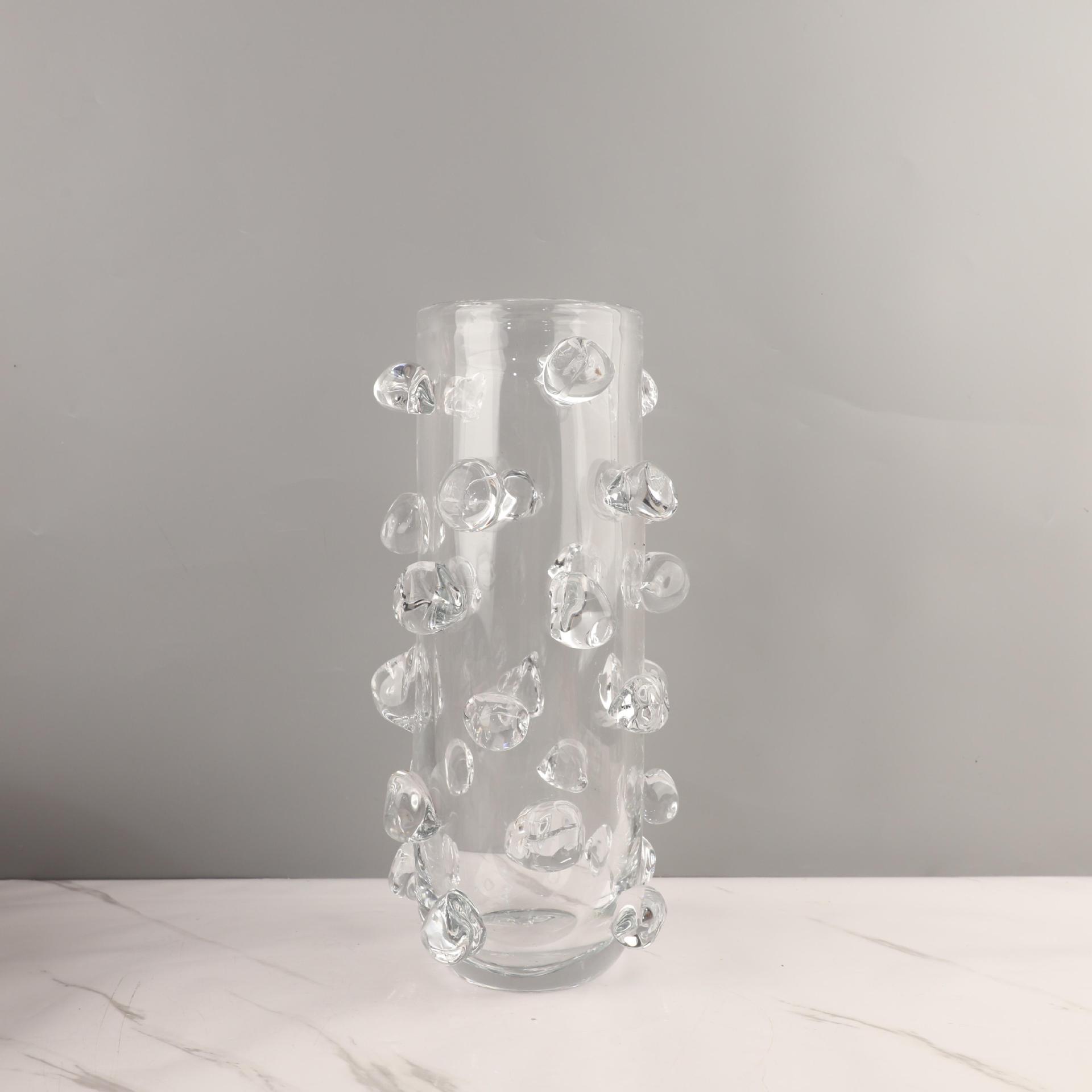 装饰品炫客厅彩酒店透明琉璃餐厅桌面家居花瓶北欧创意摆件样板房