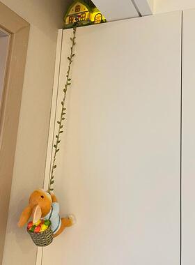 可爱爬藤小兔子挂件家里装饰品摆件攀登小动物背景墙壁挂盆景造景