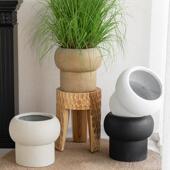 创意蘑菇水泥花盆简约室内落地花器大型客厅阳台绿植盆栽装 饰摆设