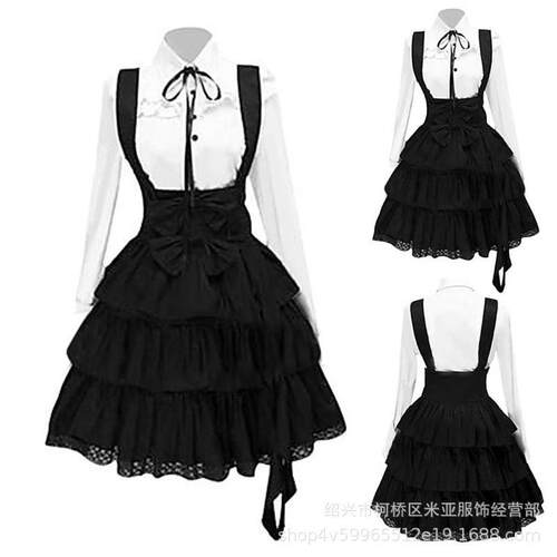 Women's black and white high waisted cotton mid skirt