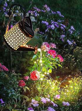 太阳能庭院挂灯户外防水景观小夜灯阳台花园布置小院装饰水壶彩灯