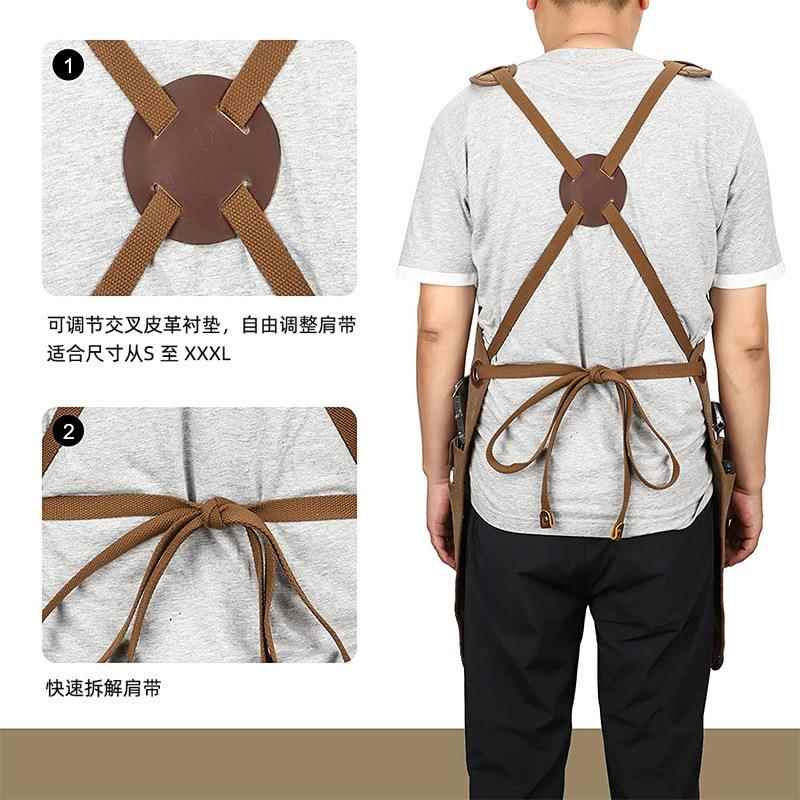 酷匠厚帆布开叉工收具裙防水ITS加厚复古园工林多围用纳匠围裙