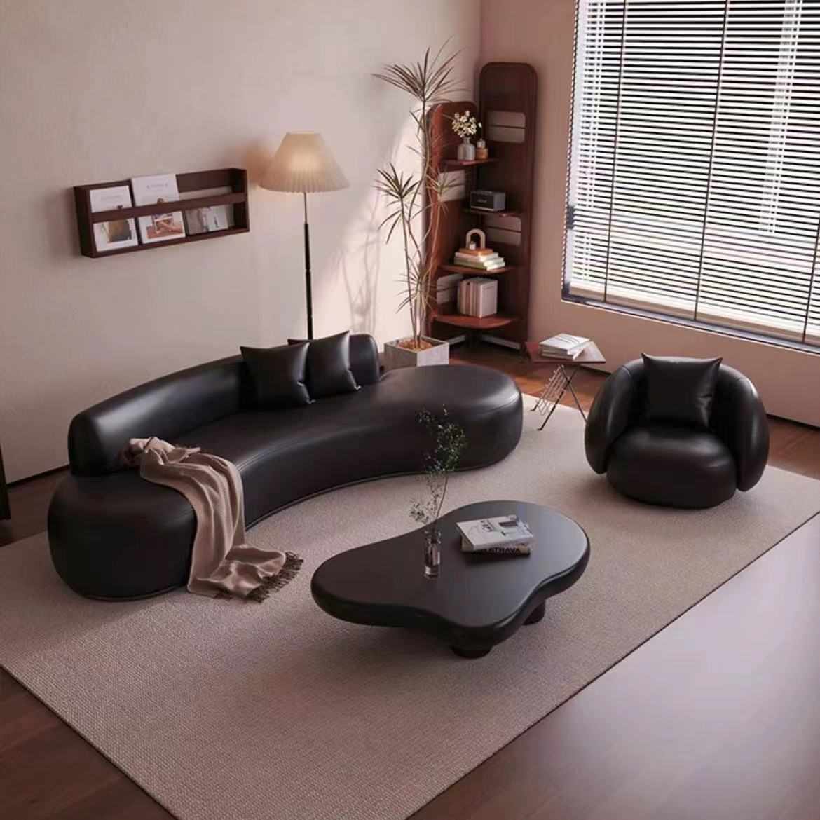 轻奢院小沙发网红款设计师服装婚纱店休息区沙发弧形现代简约