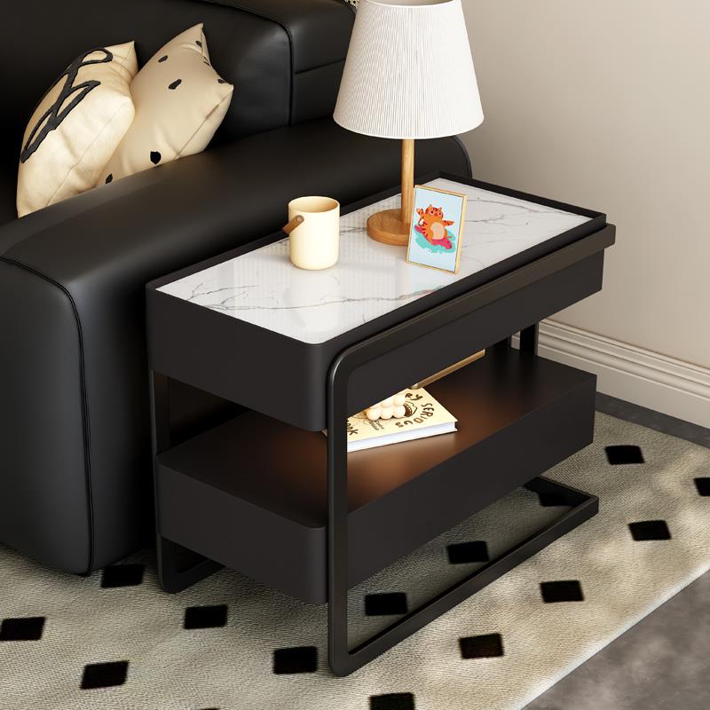 爱莱德轻奢边几简约客厅沙发边柜侧边柜创意多功能铁艺可移动茶桌小角几